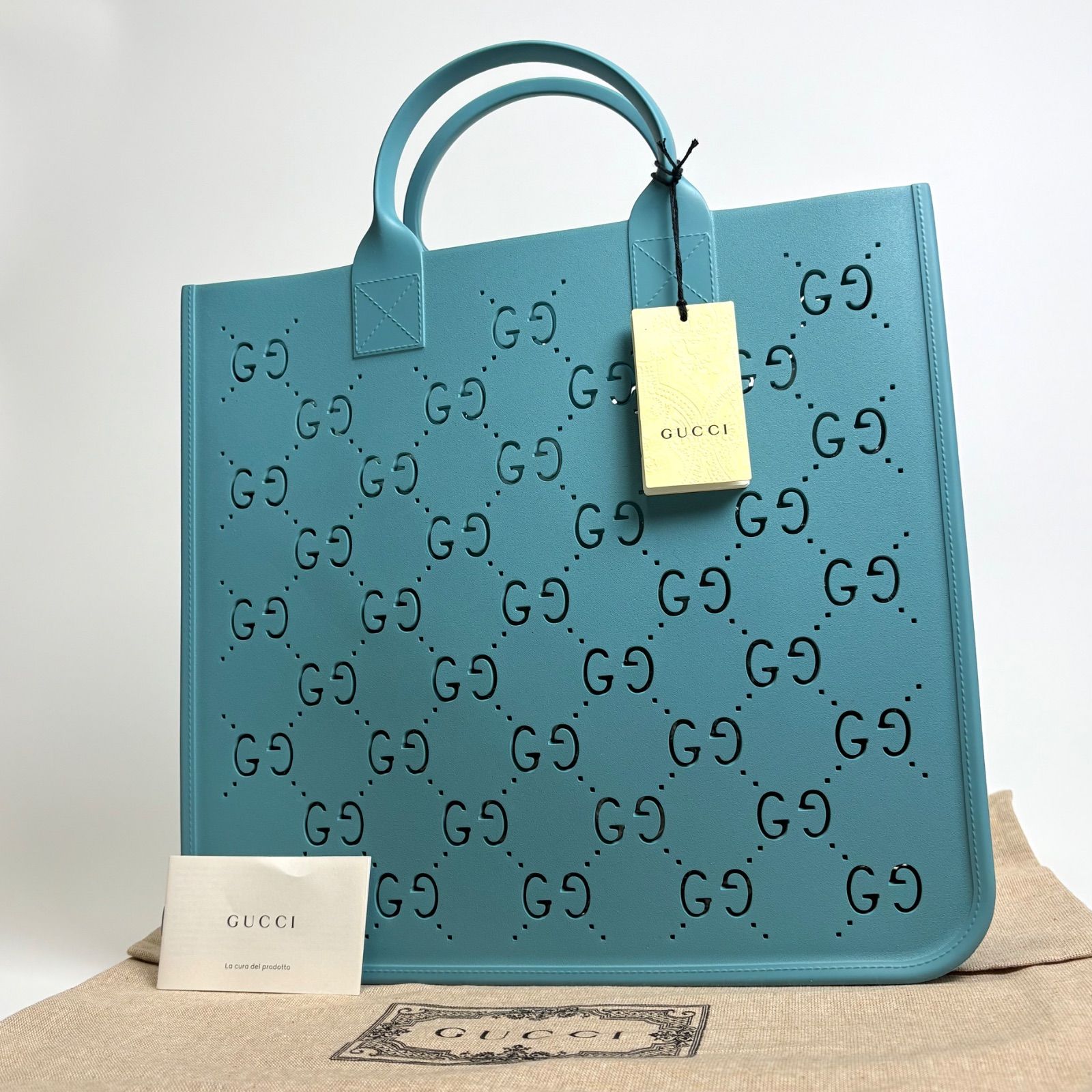 未使用級】GUCCI グッチ チルドレンズ ラバー パンチング GG トート 