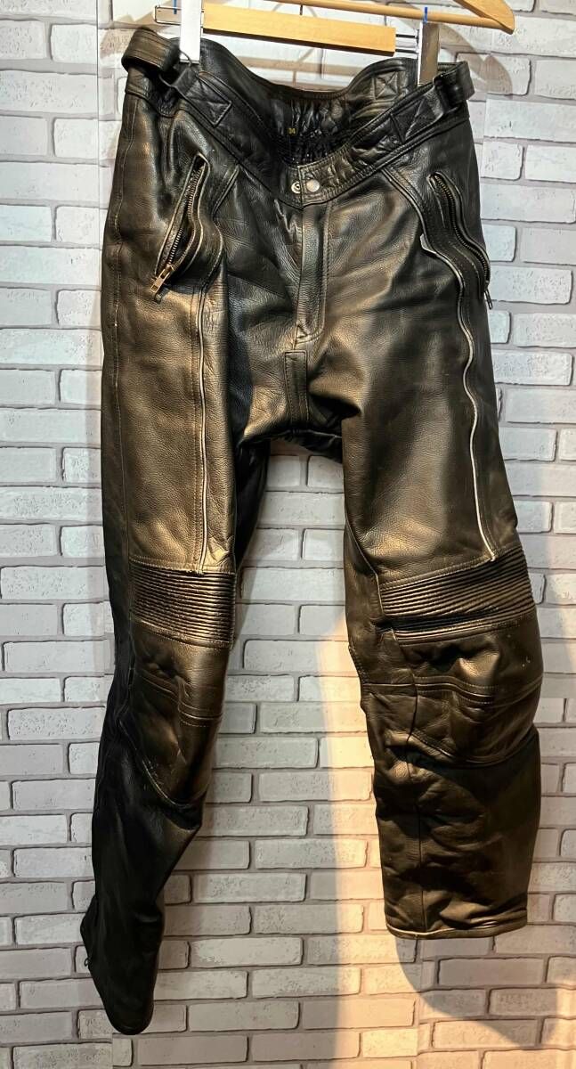 GOOD LUCK グッドラック シングルライダース レザーライディングスーツ ジャケット パンツ セットアップ 34 Lサイズ