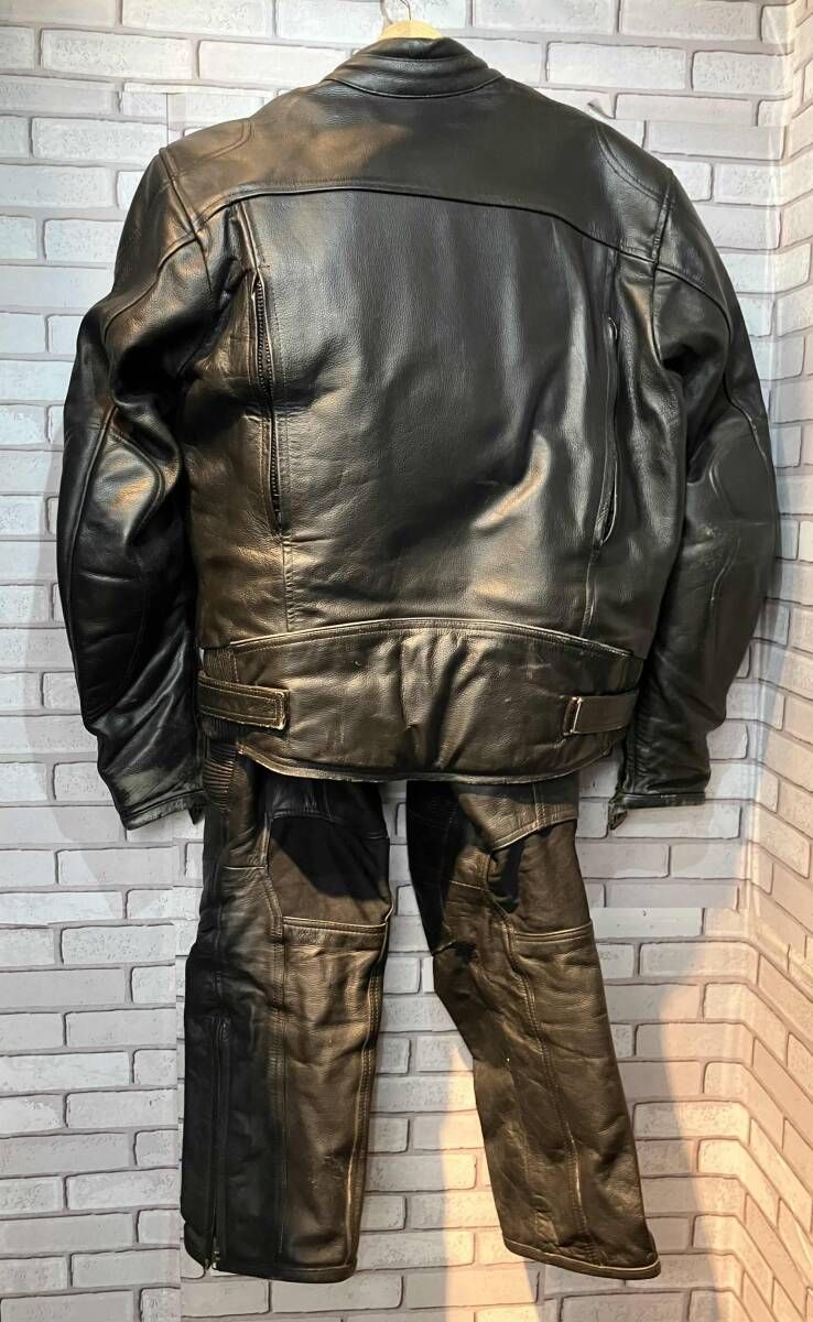 GOOD LUCK グッドラック シングルライダース レザーライディングスーツ ジャケット パンツ セットアップ 34 Lサイズ