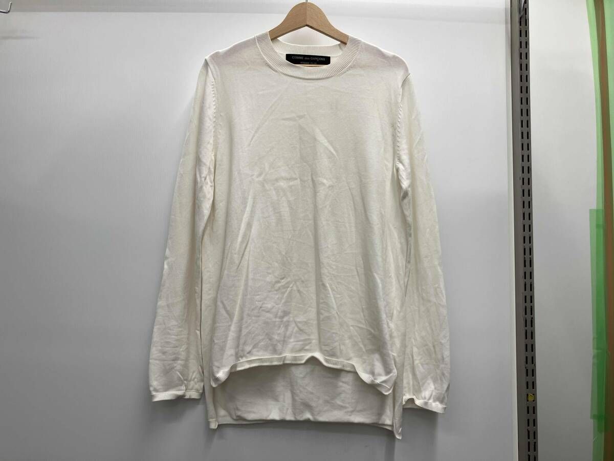 COMME des GARCONS HOMME PLUS コムデギャルソン 長袖ニット ホワイトPE-N017
