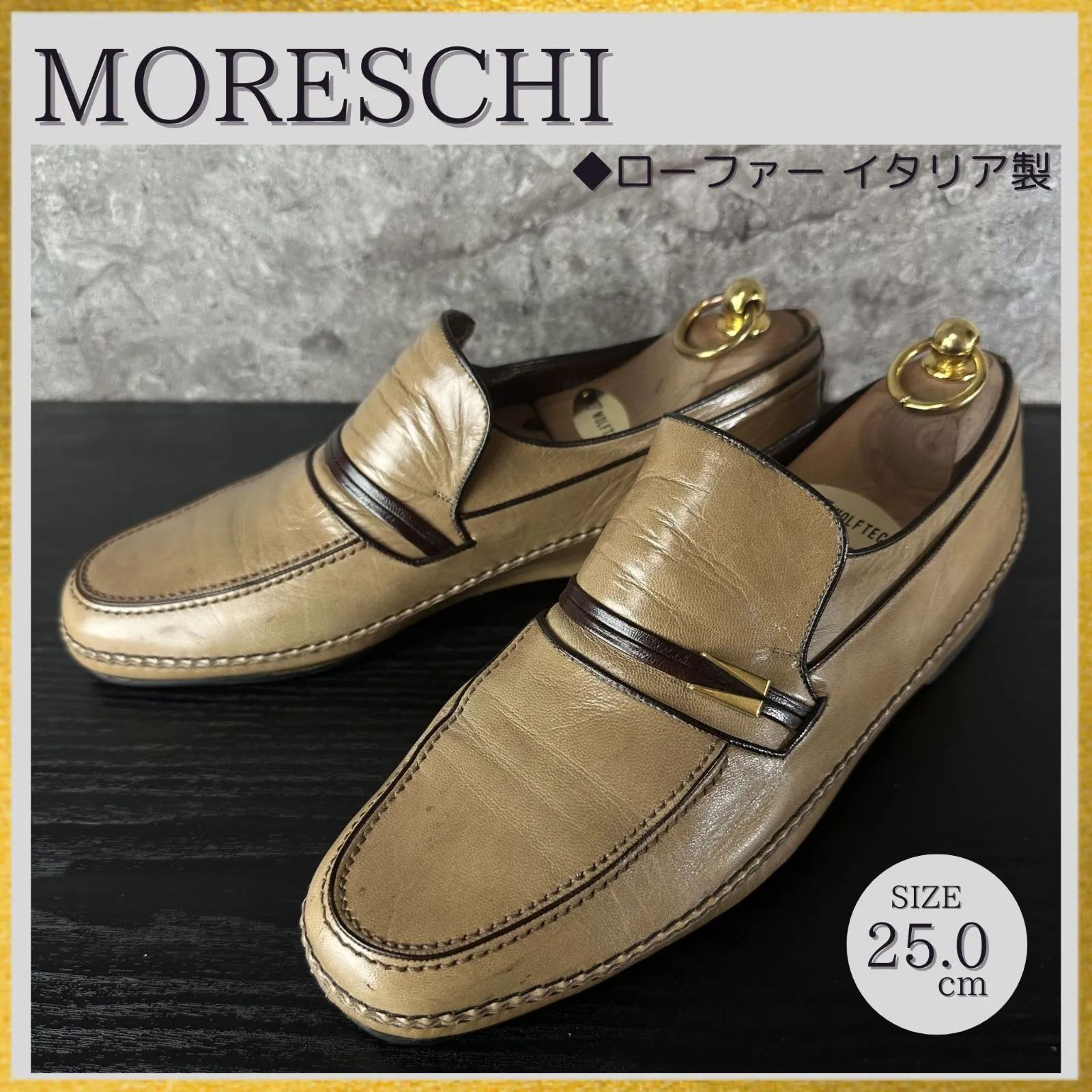 80s-90s vintage MORESCHI Bit Loafer 【ケア済／清潔】S889 