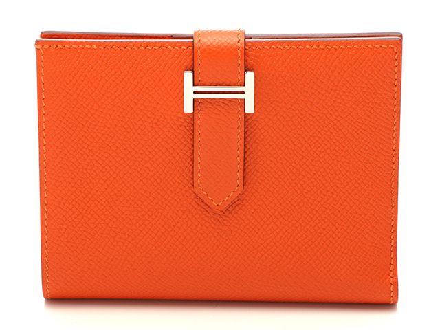 HERMES エルメス ベアンコンパクト フー/SV 二つ折り財布 ヴォーエプソン フー/SV T 2015年刻印 レディース【中古】437 154,770円