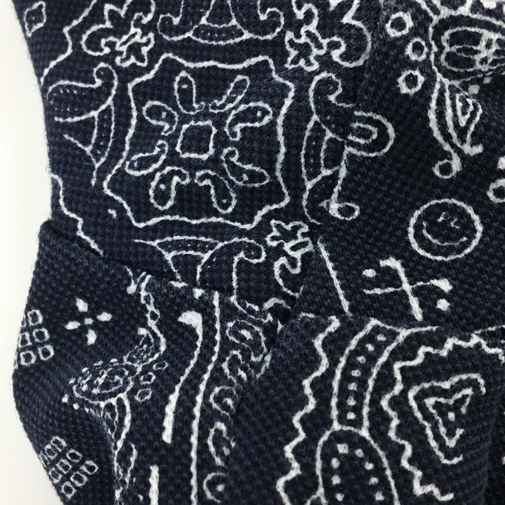 美品】パーリーゲイツ 半袖ポロシャツ ネイビー×白 バンダナ総柄
