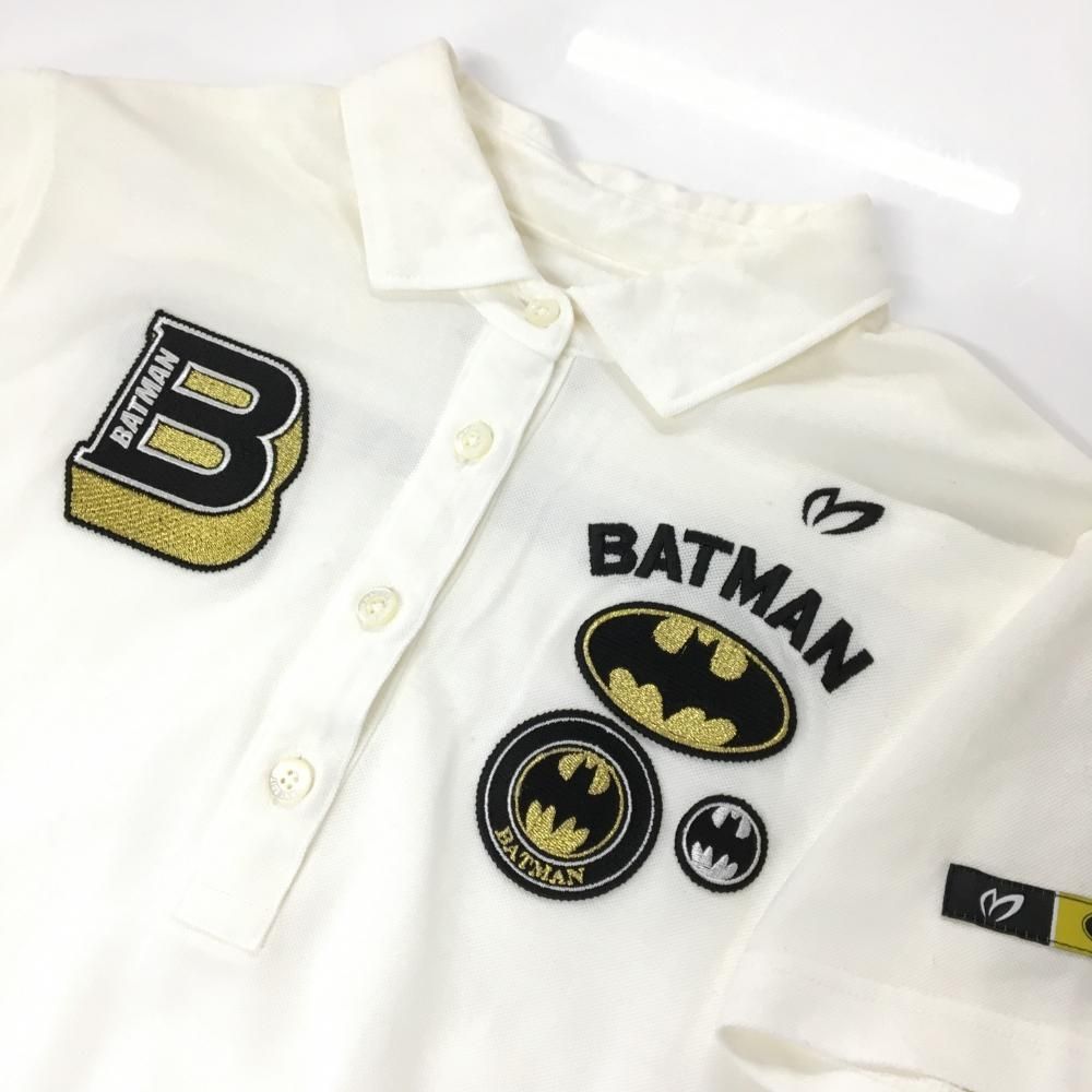 マスターバニー×バットマン 半袖ポロシャツ 白×黒×ゴールド BATMAN