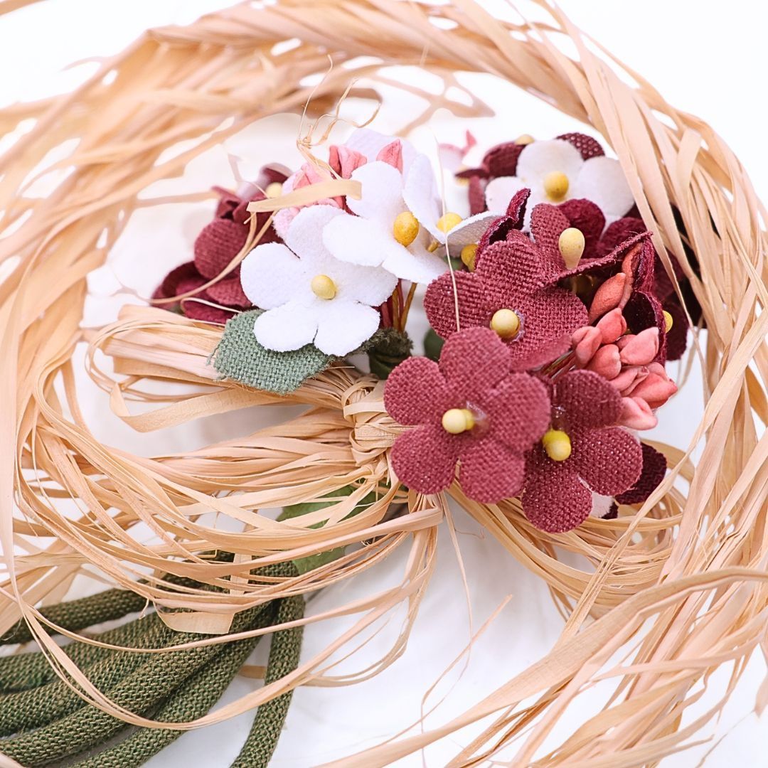 専用です!PINK HOUSE コサージュ 花束デザイン ピンクハウス系☆可愛い小花の花束♪ 藁付きコサージュ 茜色系 ko147