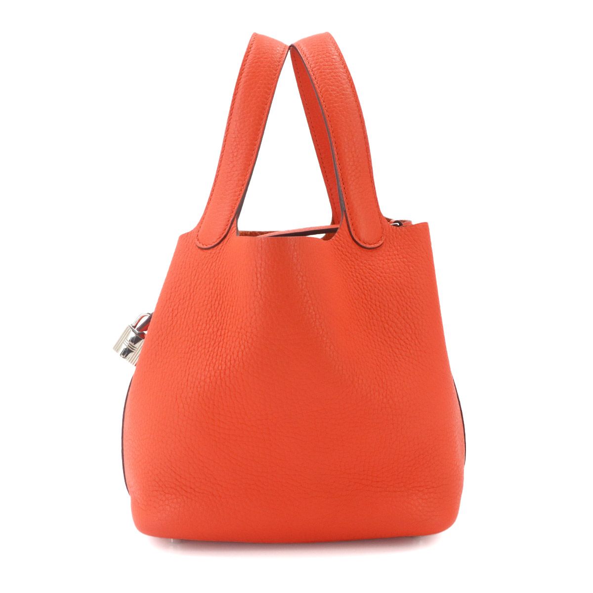 エルメス HERMES ピコタンロック PM ハンド バッグ トリヨンクレマンス オレンジポピー A刻印 シルバー 金具 Picotin Lock PM 90333883