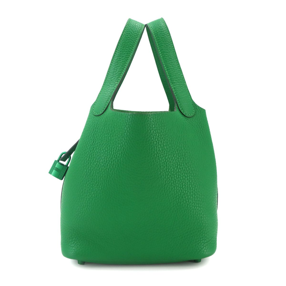 新品同様 エルメス HERMES ピコタンロック PM モノクローム ソーグリーン ハンド バッグ トリヨンクレマンス バンブー Z刻印 90335420