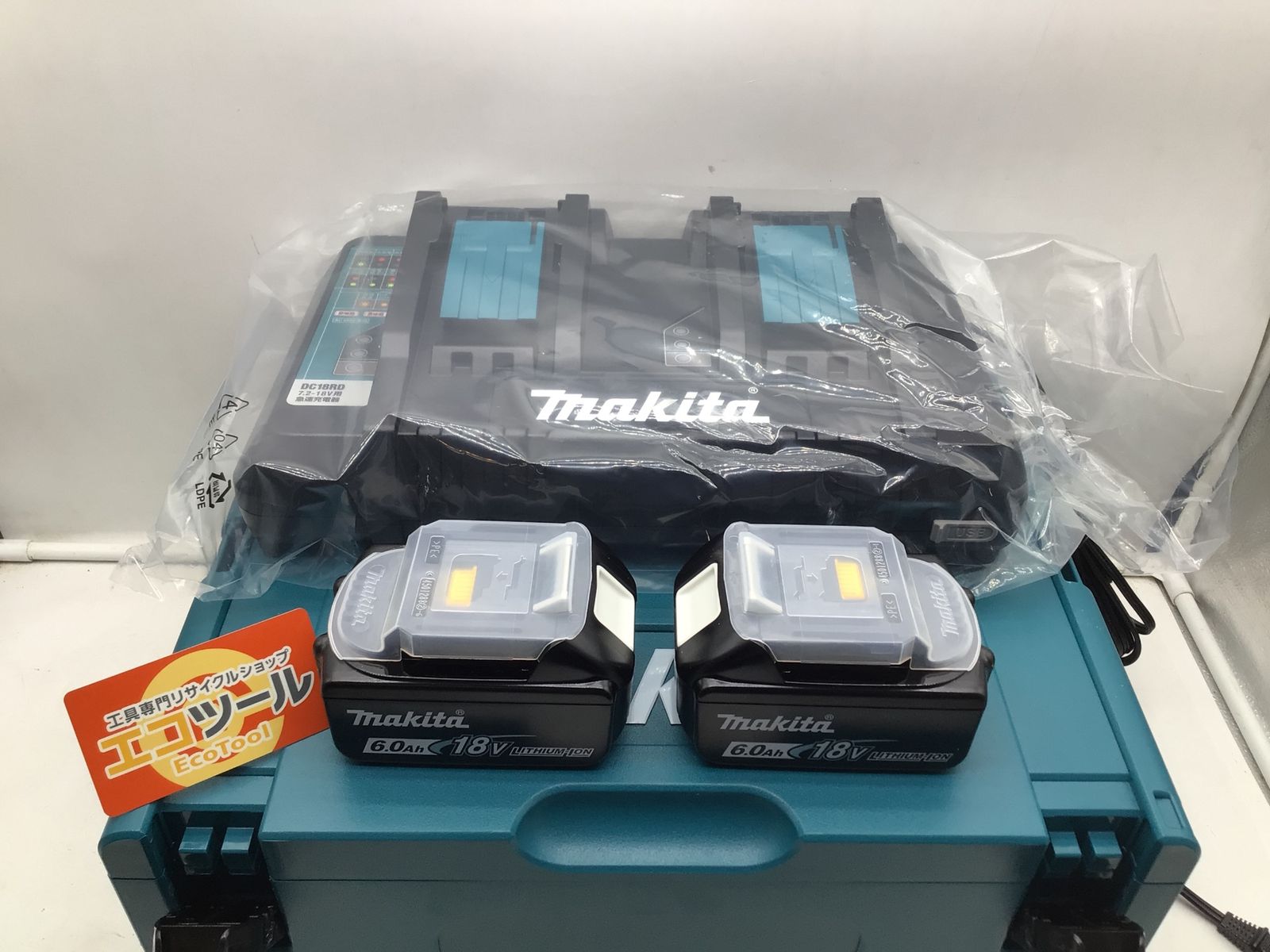 【未使用に近い】Makita/マキタ A-61226 ☆ パワーソースキット1 【2口充電器・バッテリ2個】ケースセット [IT_5GP4G][笠寺][M04]