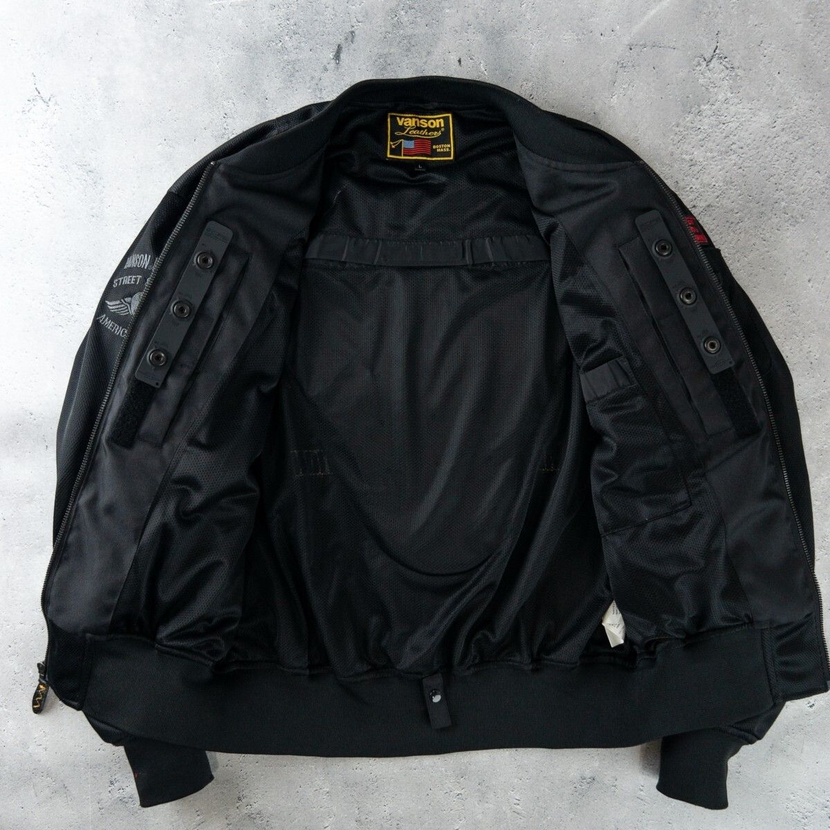 VANSON MA-1 ジャケット プロテクター入り 美品 VANSON バンソン プロテクター付き 限定モデル MA-1 メッシュ
