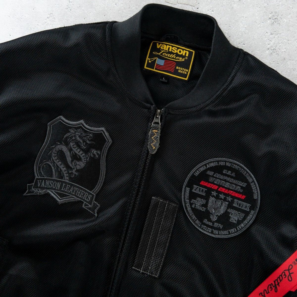 美品 VANSON バンソン プロテクター付き 限定モデル MA-1 メッシュ