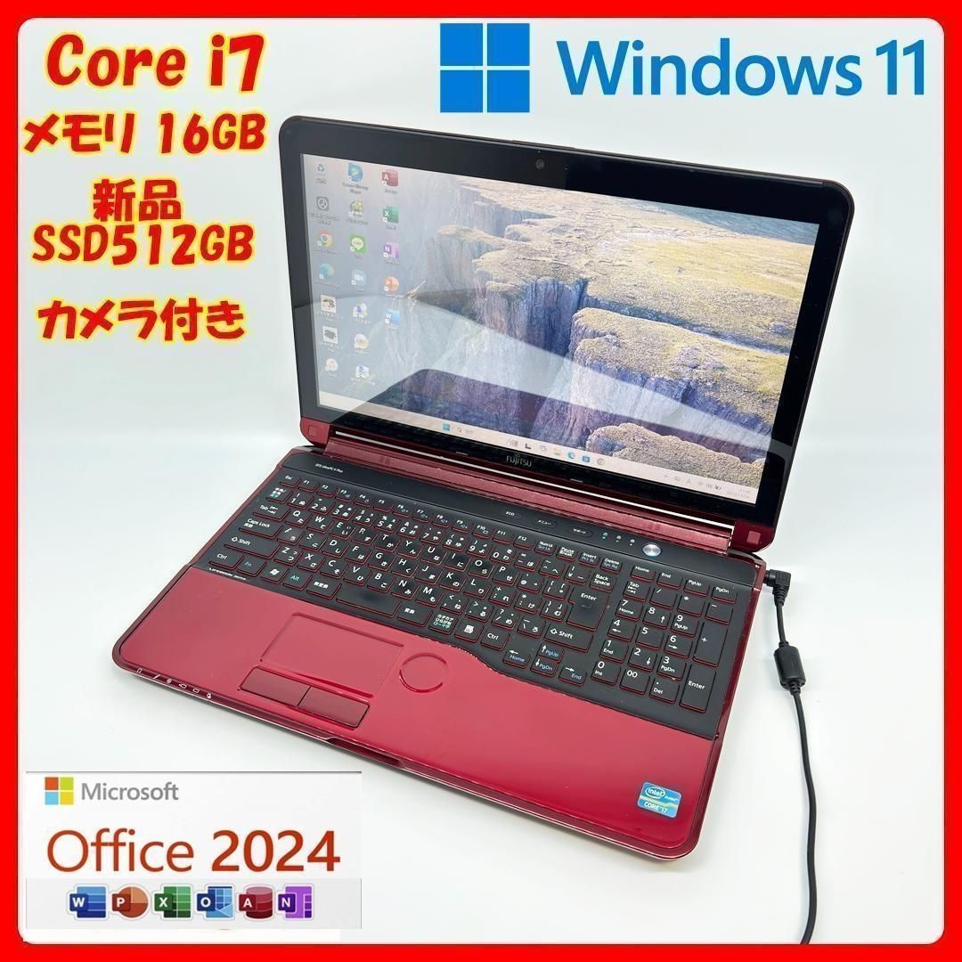 富士通 - 高性能＞LIFEBOOK  i7/16G/新品SSD512G/Office 富士通 LIFEBOOK i7/16GB/SSD512GB Win11 Office2024 - メルカリ