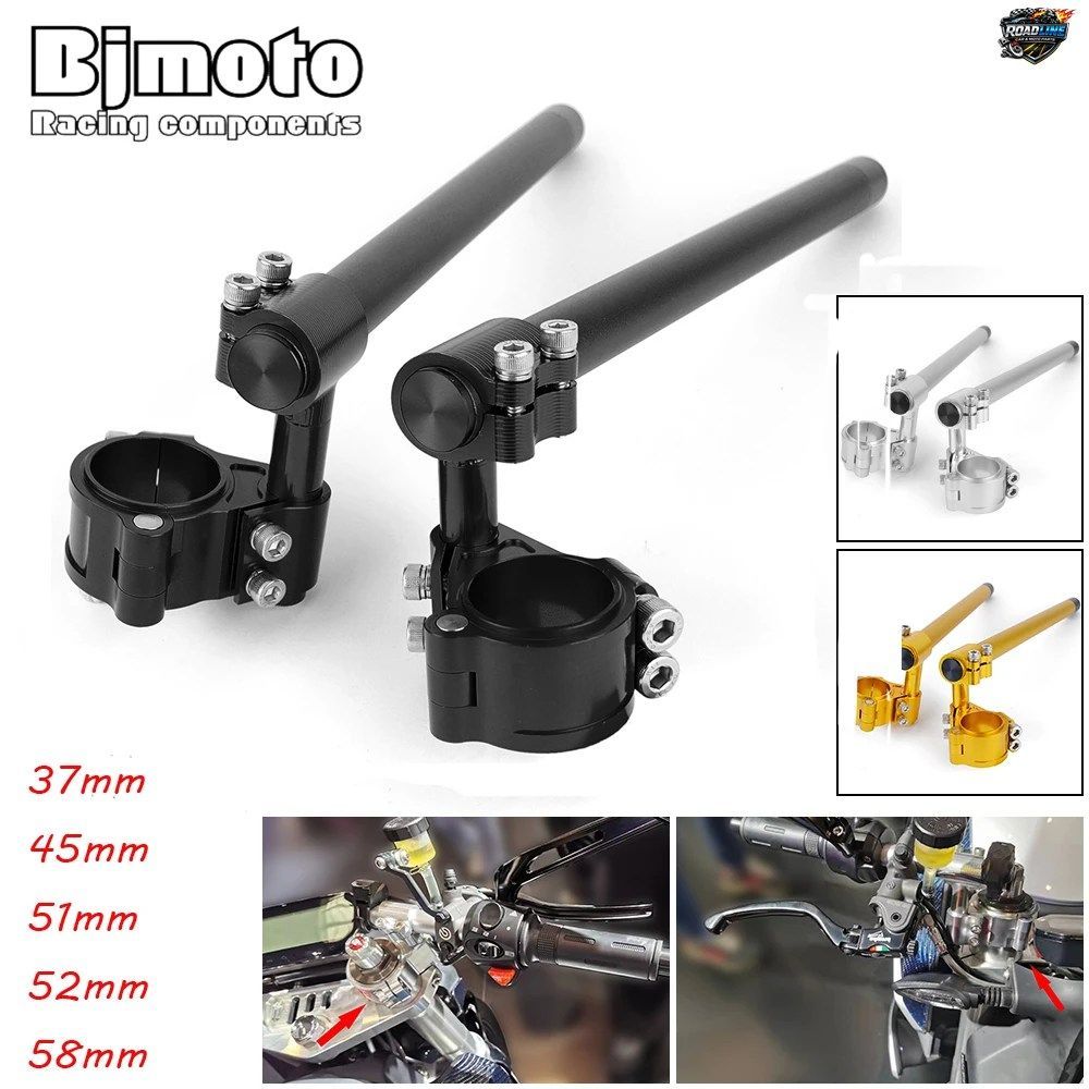 37mm 45mm 51mm 52mm 58mm レーシングライザー 高さ調節可能 クリップオン オートバイ用ハンドルバー ハンドルバー フォーククランプ