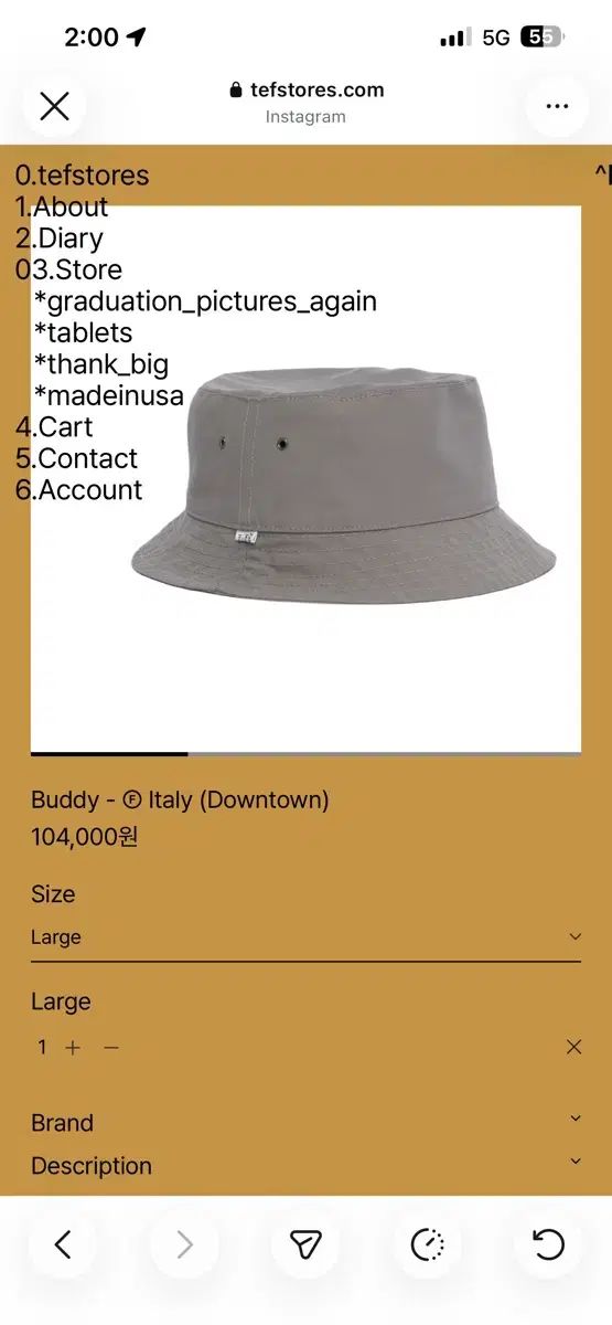 テフストア Buddy - Italy (Downtown) バケットハット L