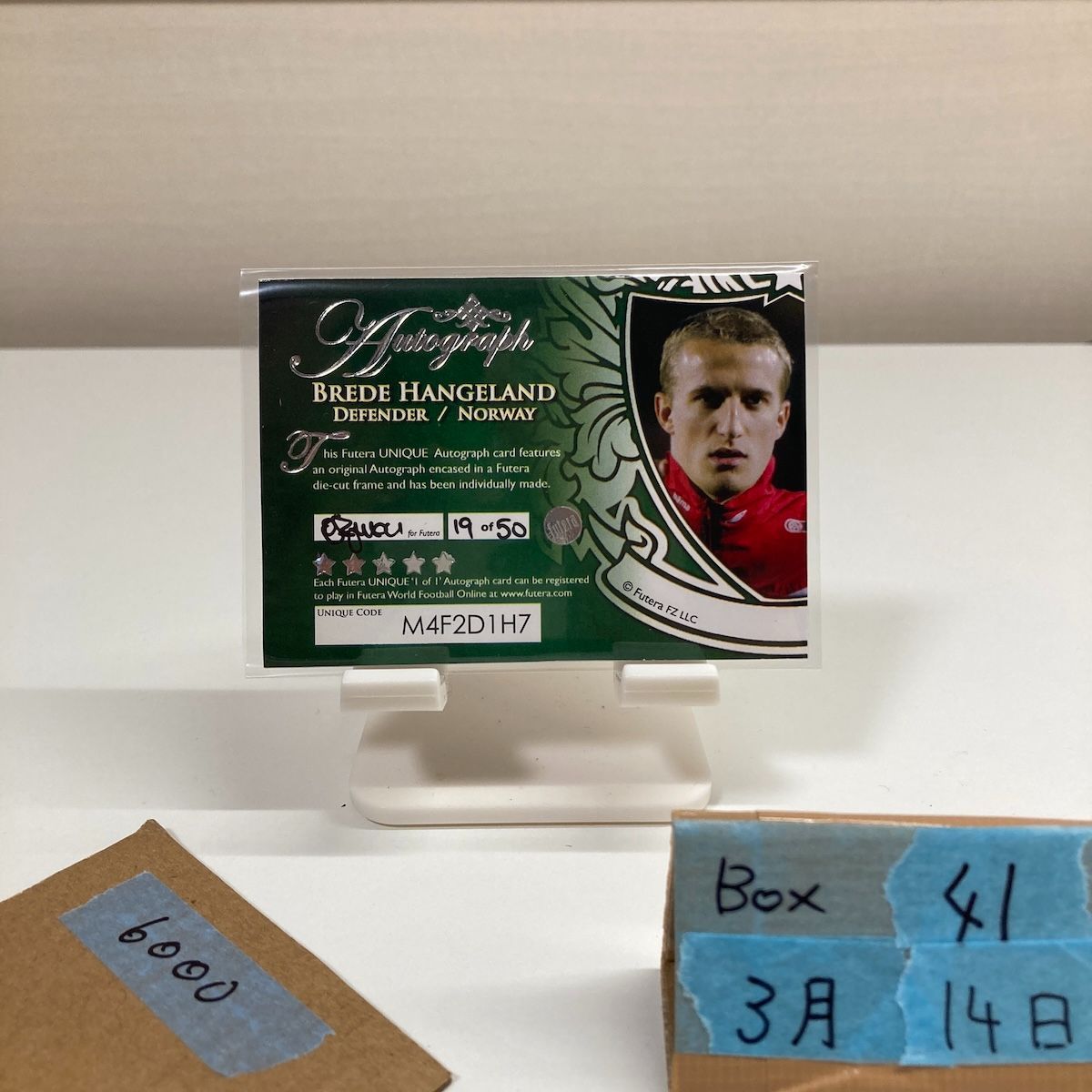 Futera Brede Hangeland 19/50 直筆サインカード Norway Fulham F.C.