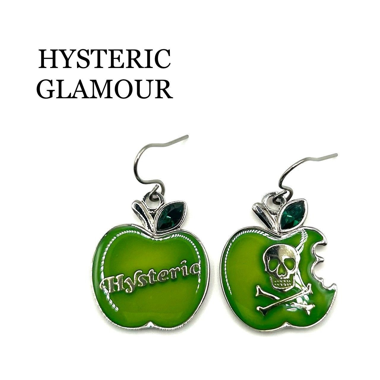 ヒステリックグラマー　SKULL APPLE ピアス　ブラック　レア　希少 HYSTERIC GLAMOUR』ヒステリックグラマー ロゴデザイン リンゴ スカル