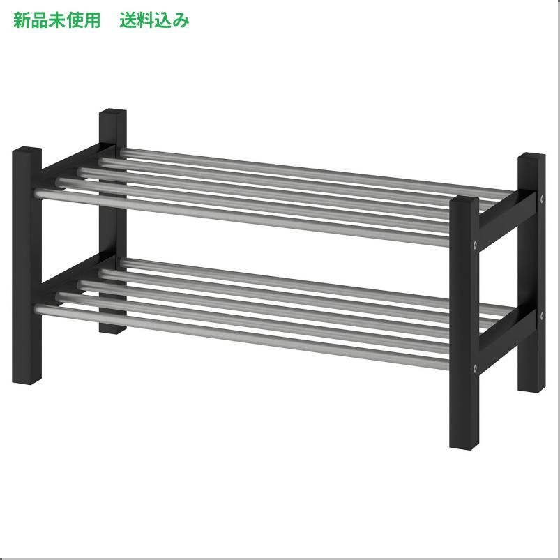 IKEA (イケア) TJUSIG シューシグ シューズラック - ブラック 79x32x37cm 901.609.56 7,047円