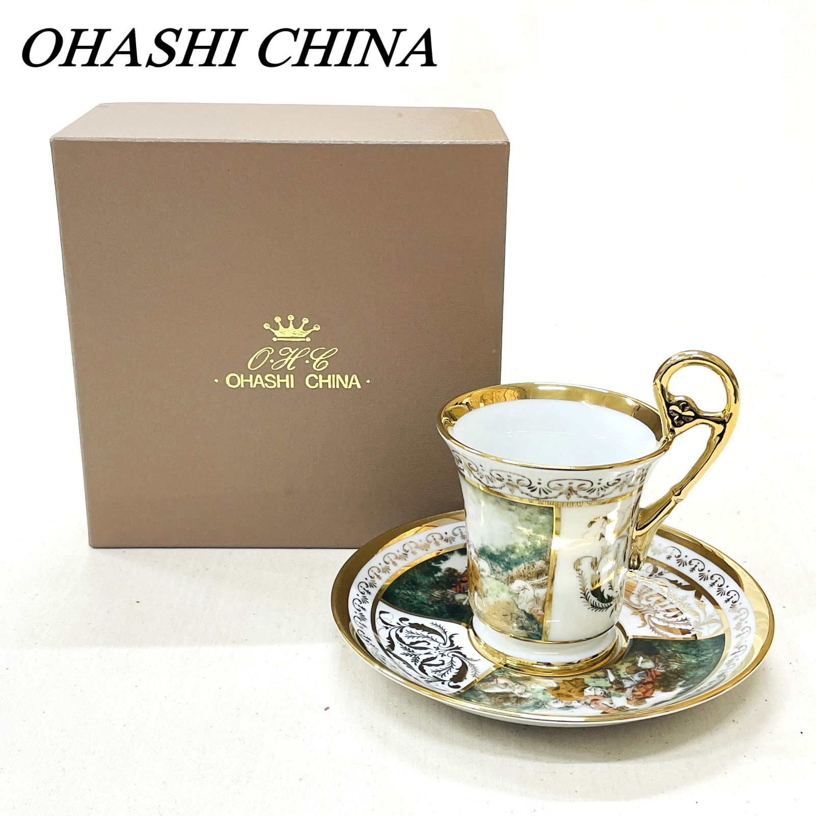 新品】 Ohashi China 大橋陶器 カップ&ソーサー 貴婦人柄 保管品