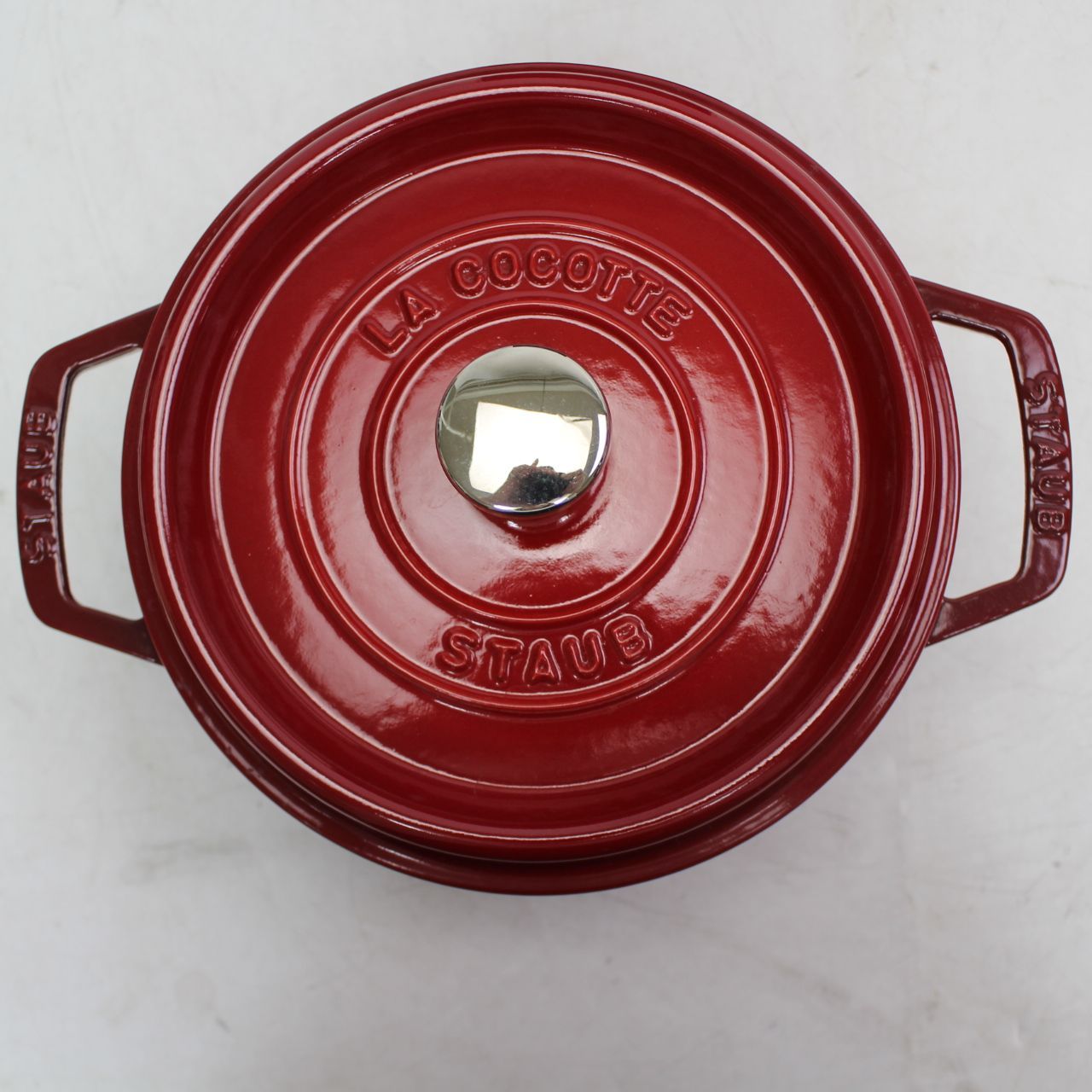 699)【美品】STAUB（ストウブ）ピコ・ココット ラウンド 20cm チェリー