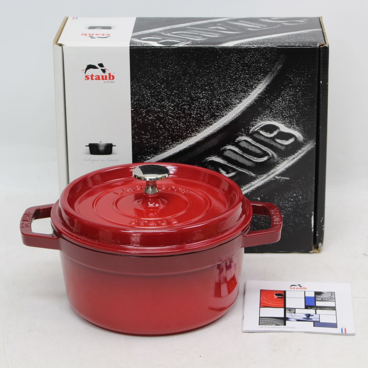 699)【美品】STAUB（ストウブ）ピコ・ココット ラウンド 20cm チェリー
