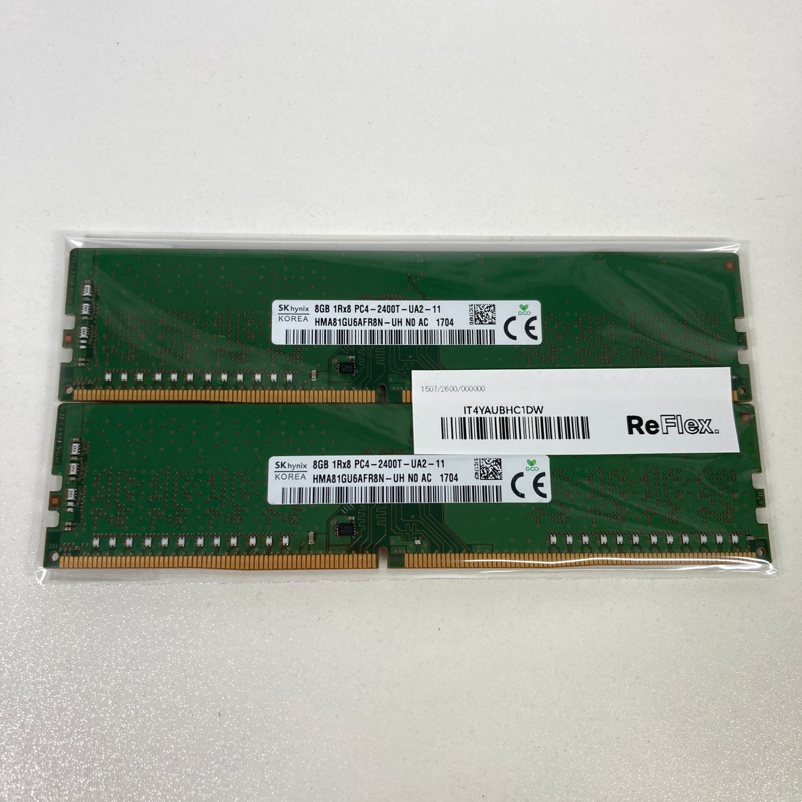 【中古】 SKhynix 8GB 1Rx8 PC4-2400T-UA2-11(2枚セット)