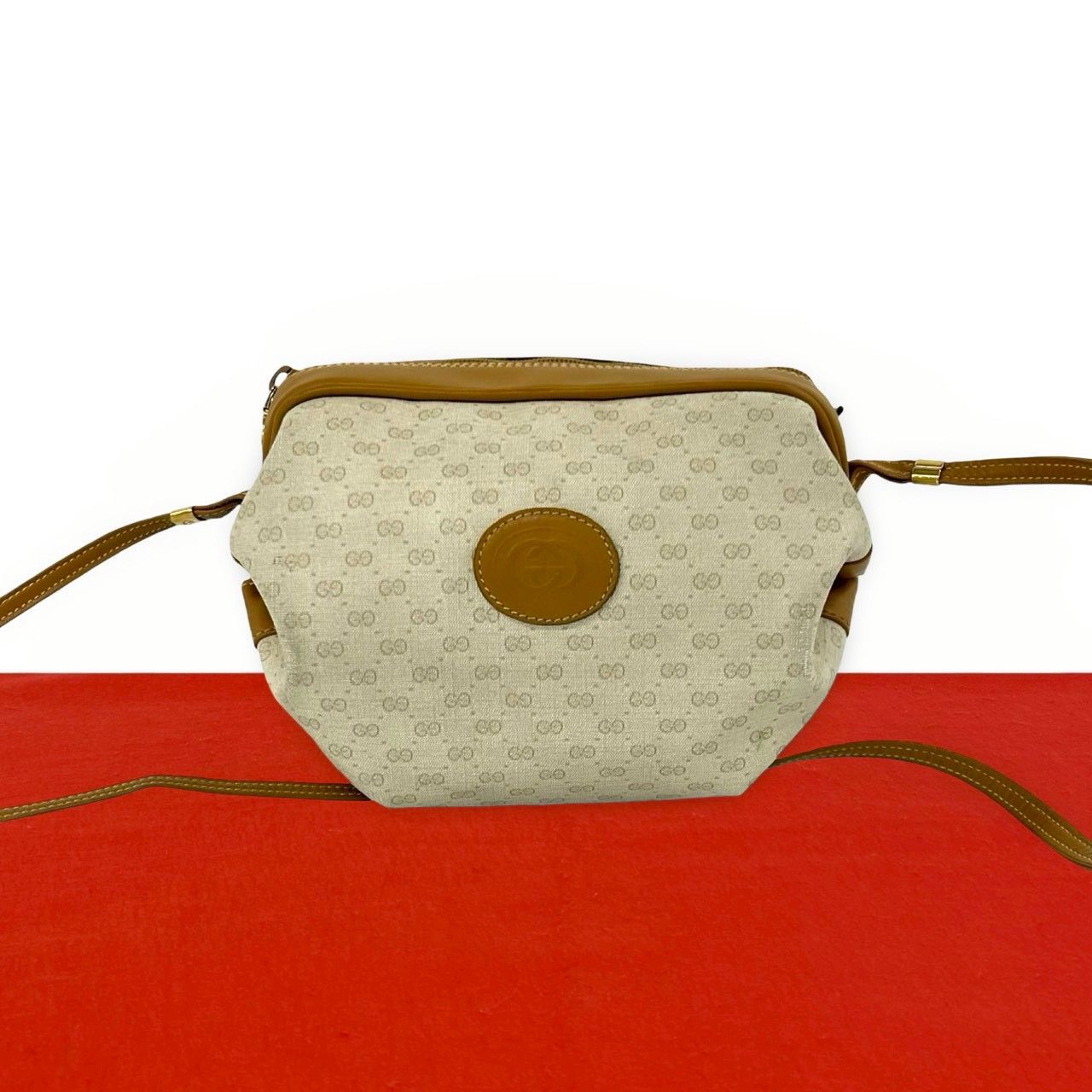 極 美品 GUCCI グッチ オールドグッチ ヴィンテージ マイクロGG ロゴ