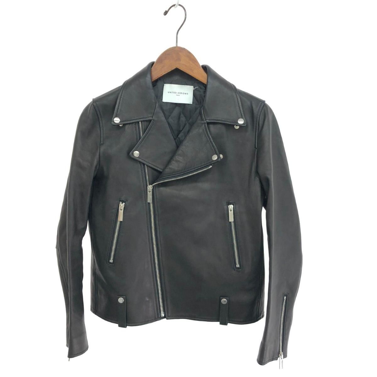 UNITED ARROWS ユナイテッドアローズ ダブルライダースジャケット サイズ:40 レザー ブラック レディース / 240001212983