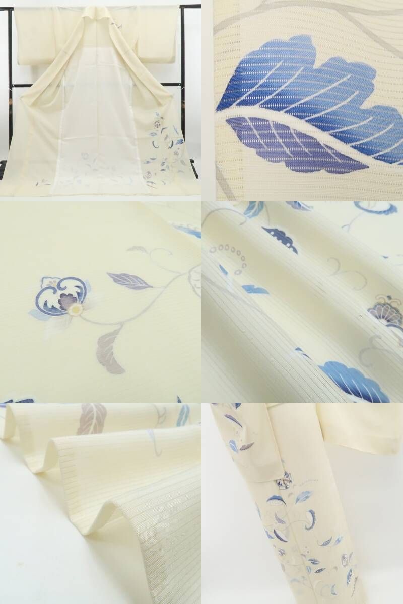新品・夏訪問着】絽 金駒刺繍 夏着物 正絹 仕付け糸付 トールサイズ