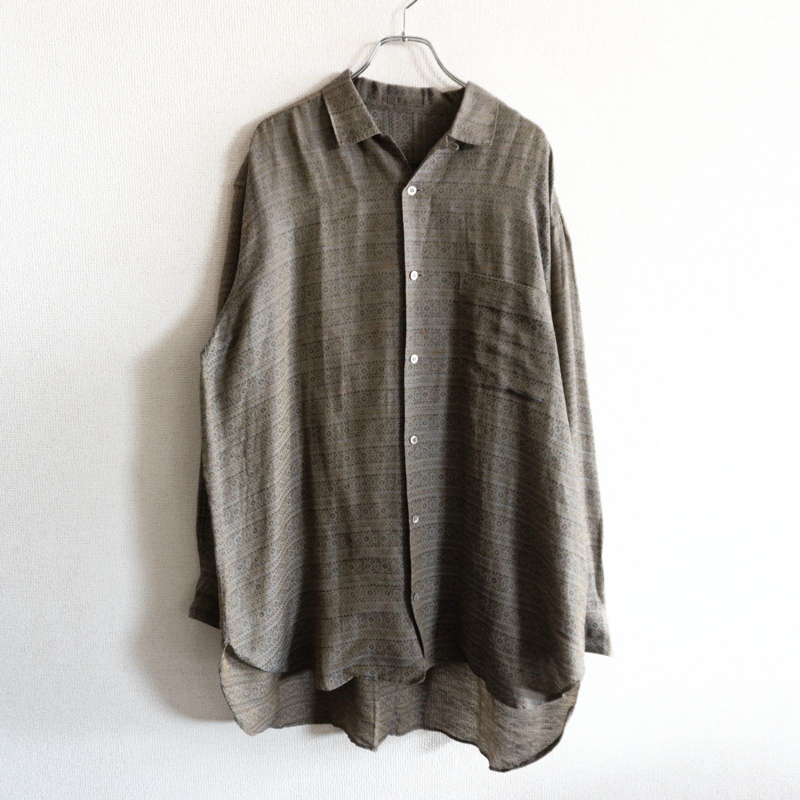 Y's シャツ ブラウス OVRESIZED SHIRT 日本製 ヨウジヤマモト 雰囲気抜群】Y's for men【オープンカラー オーバーシルエット シャツ