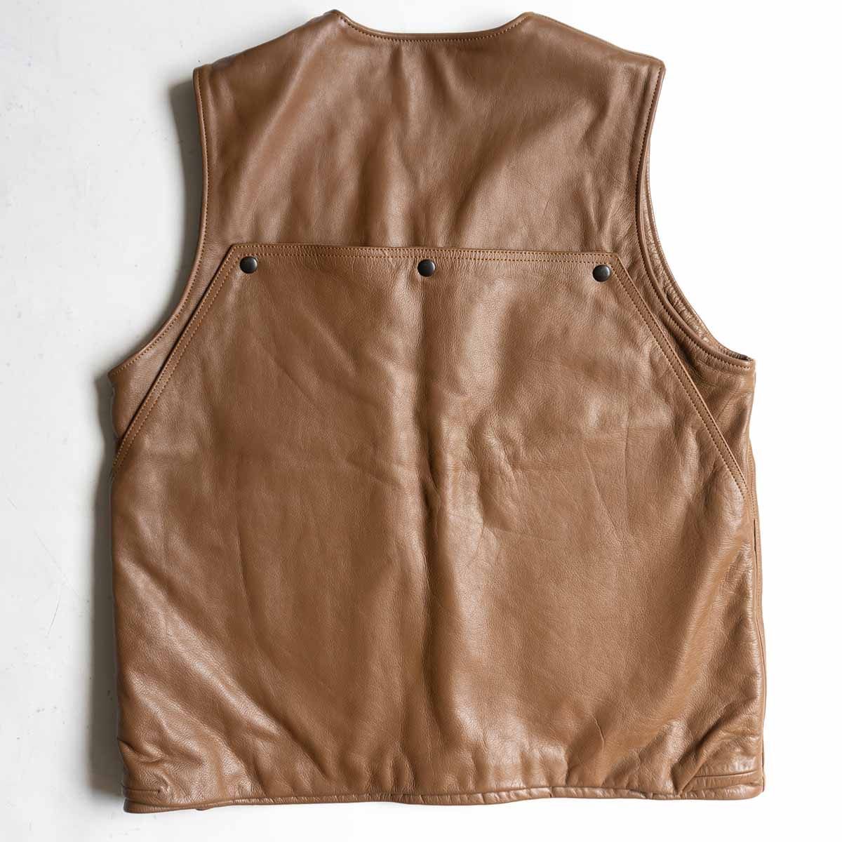 ビッグサイズ44】westride【FORT MORGAN VEST】レザー ベスト ブラウン
