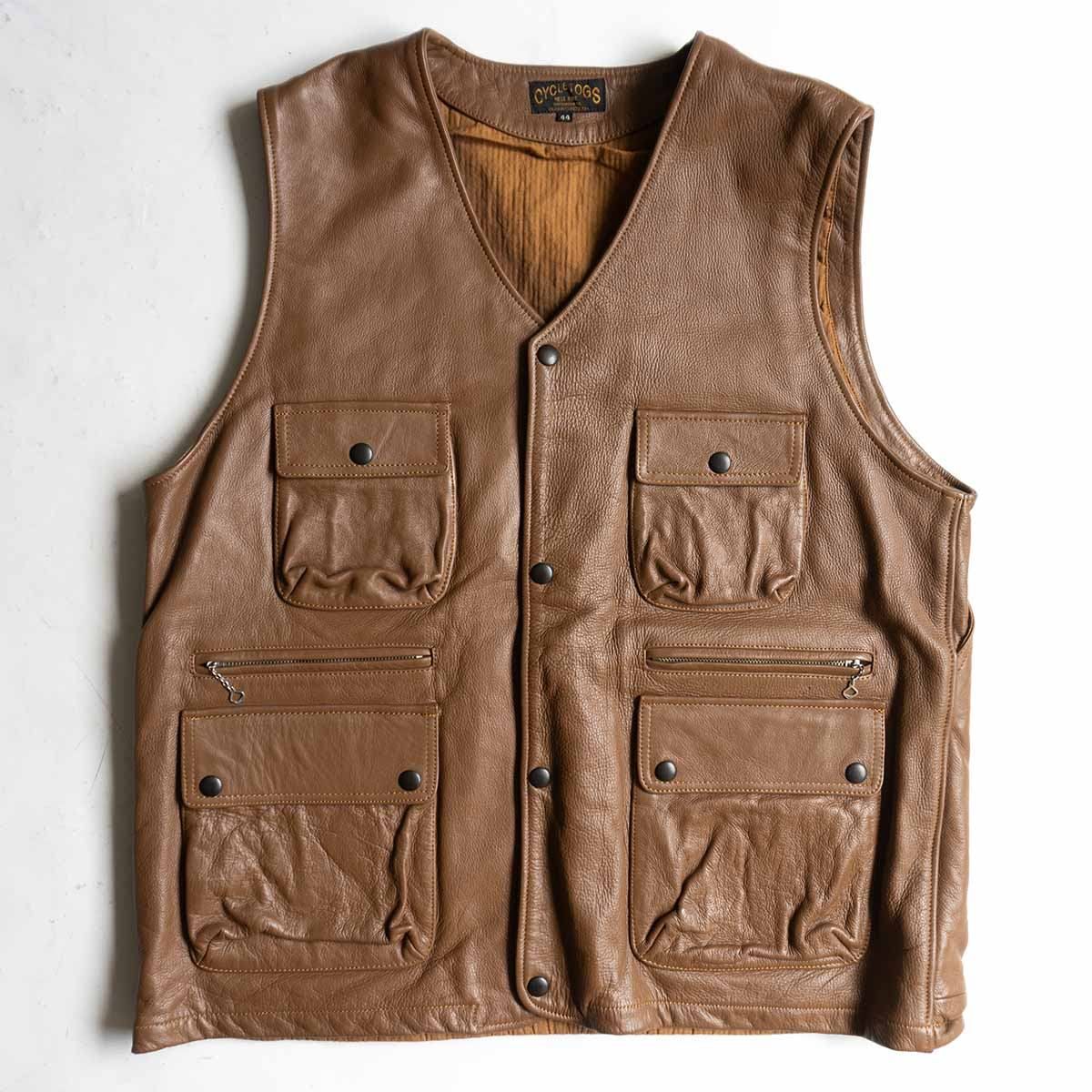 ビッグサイズ44】westride【FORT MORGAN VEST】レザー ベスト ブラウン