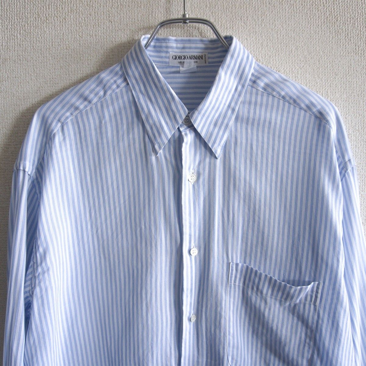 90s/アーカイブ】GIORGIO ARMANI【ストライプ シャツ】38 15