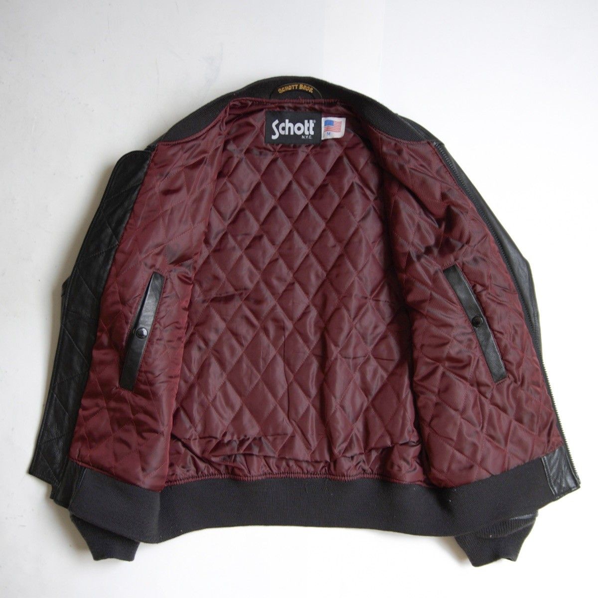 美品】SCHOTT【シープスキン レザー MA-1 フライトジャケット】M