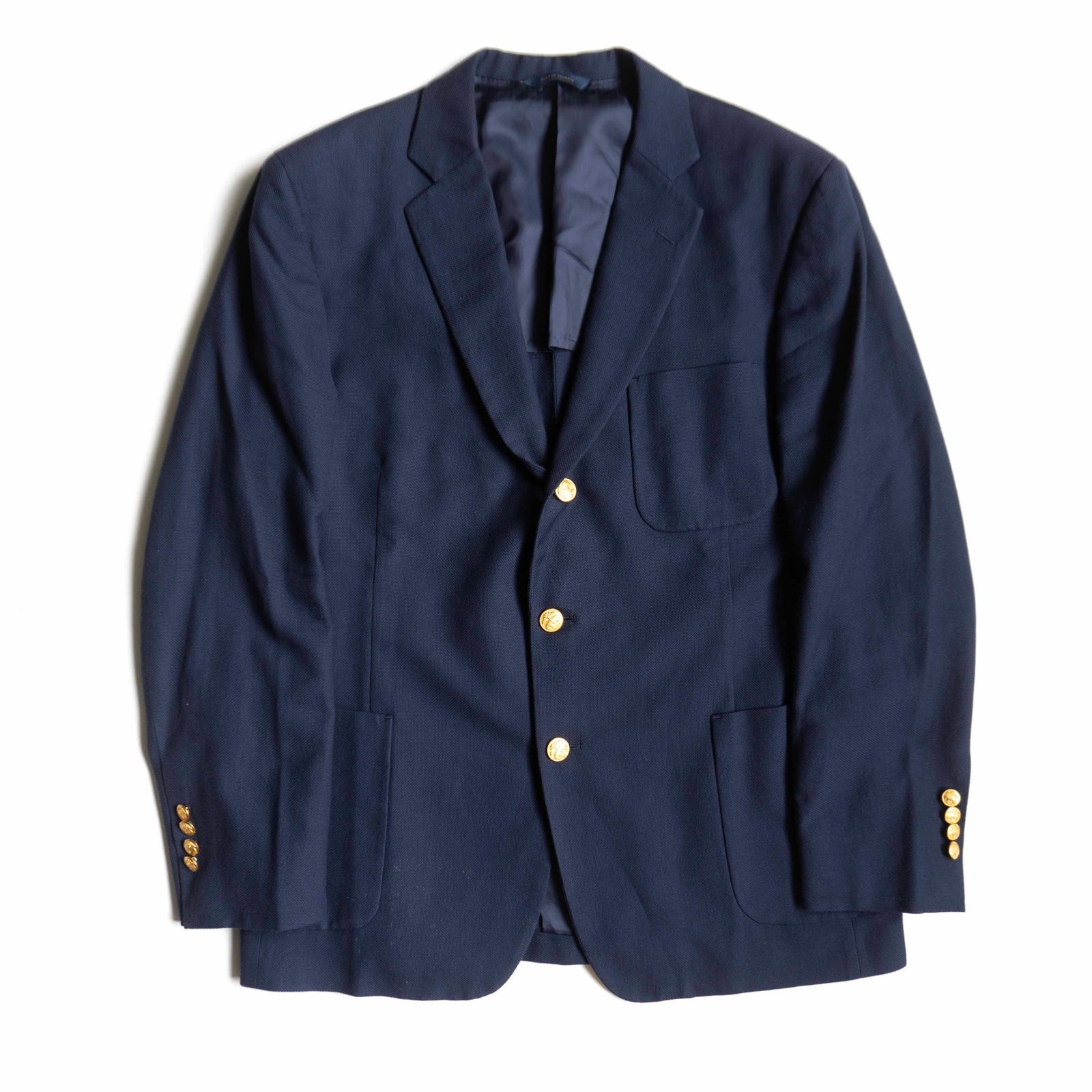 最高級品】BROOKS BROTHERS【テーラードジャケット /紺ブレ】42S 金