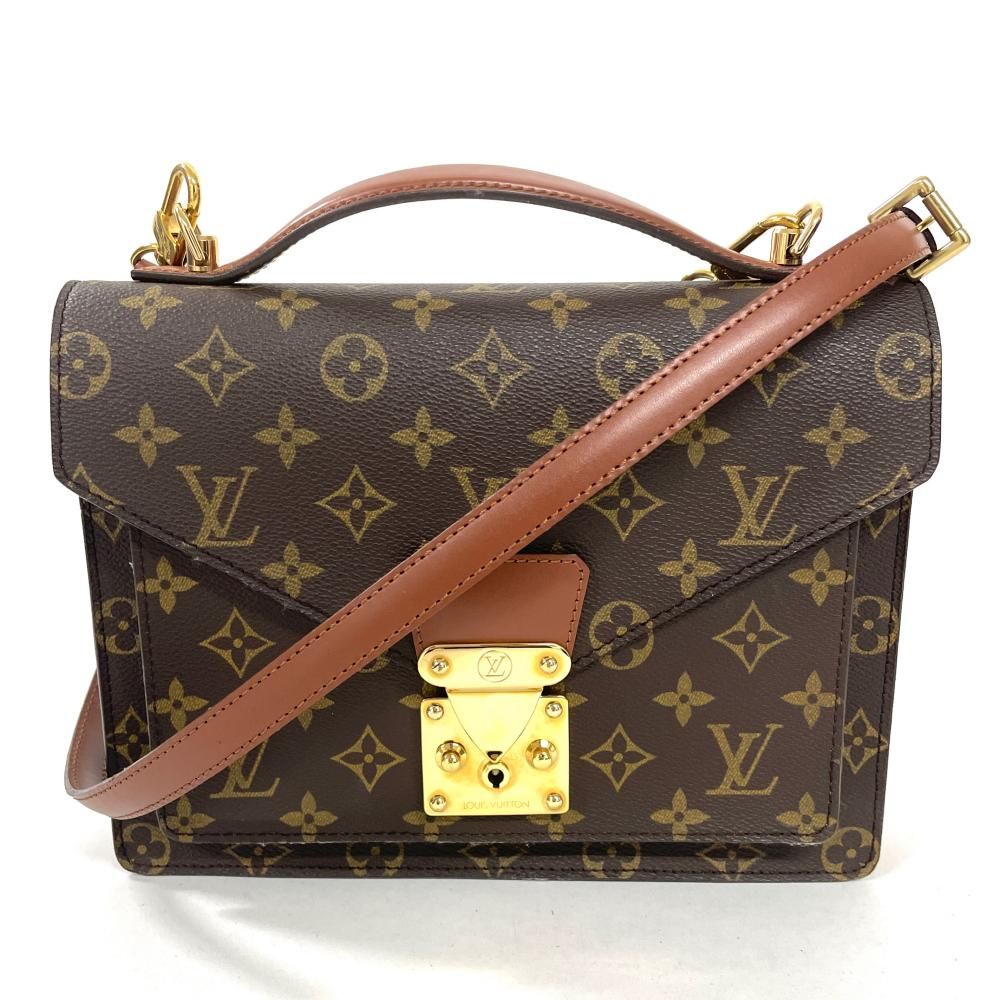 ルイヴィトン LOUIS VUITTON モンソー ハンドバッグ モノグラム キャンバス M51185 ブラウン【中古】