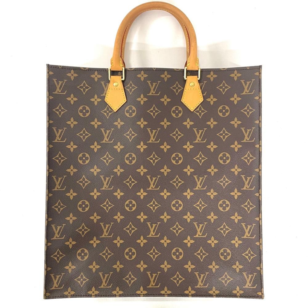 ルイヴィトン LOUIS VUITTON サックプラ ハンドバッグ モノグラム キャンバス ヌメ革 M40805 ブラウン【中古】