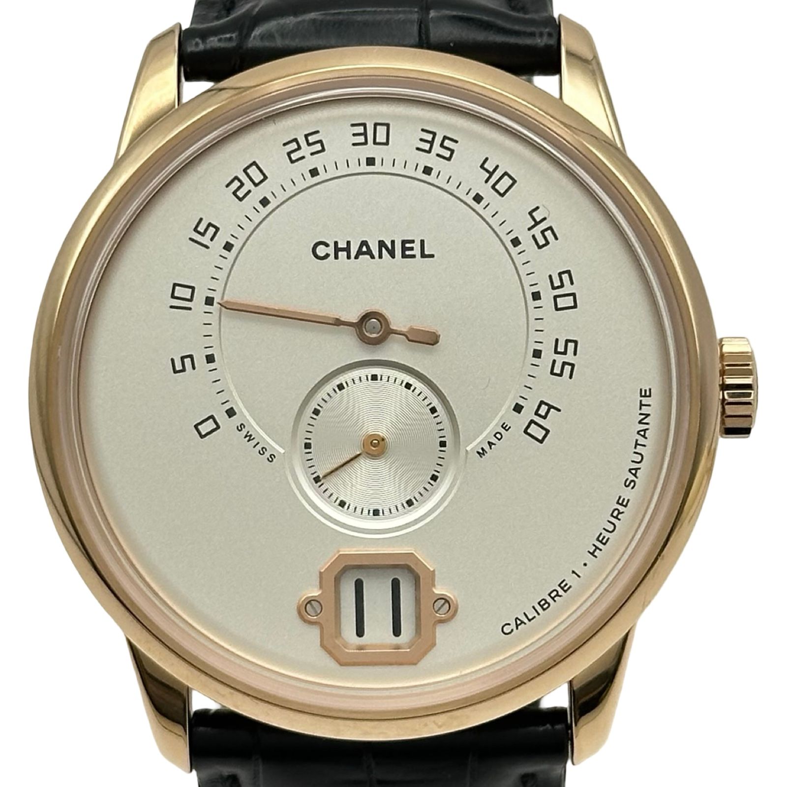 シャネル CHANEL ムッシュー ドゥ シャネル H6596 アイボリー ピンクゴールド 手巻き メンズ 腕時計
