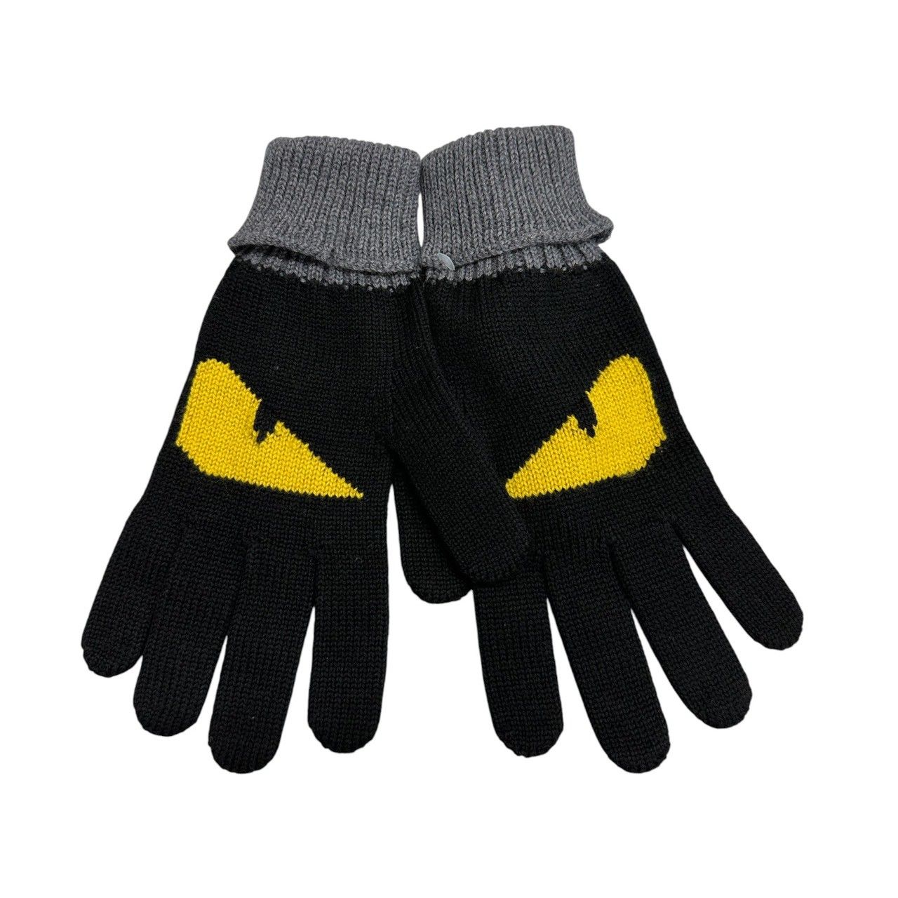 美品 FENDI フェンディ バッグバグズ ブラック グレー ニット 手袋