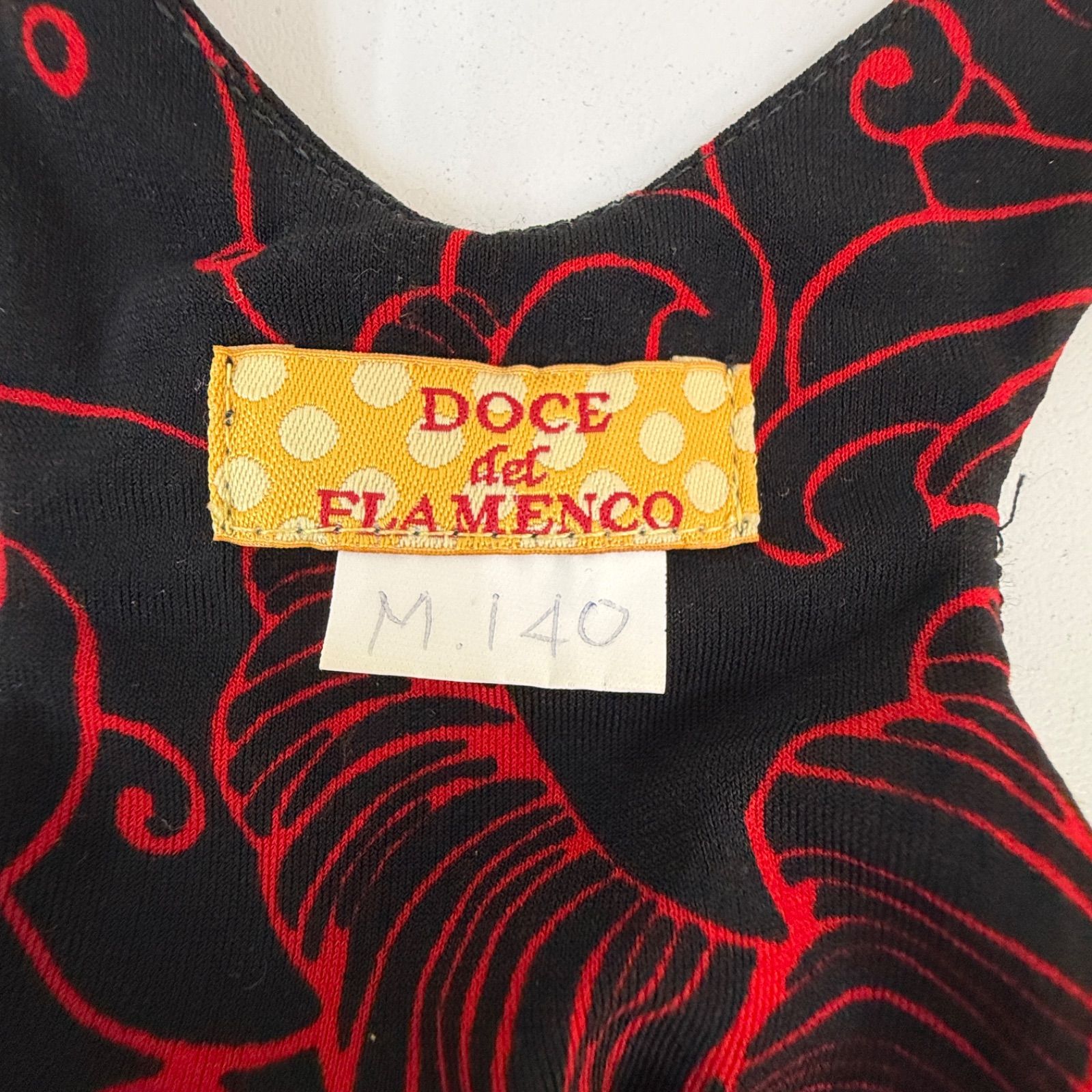 DOCE del FLAMENCO】 フラメンコ衣装 ドレス フリル 黒 赤模様