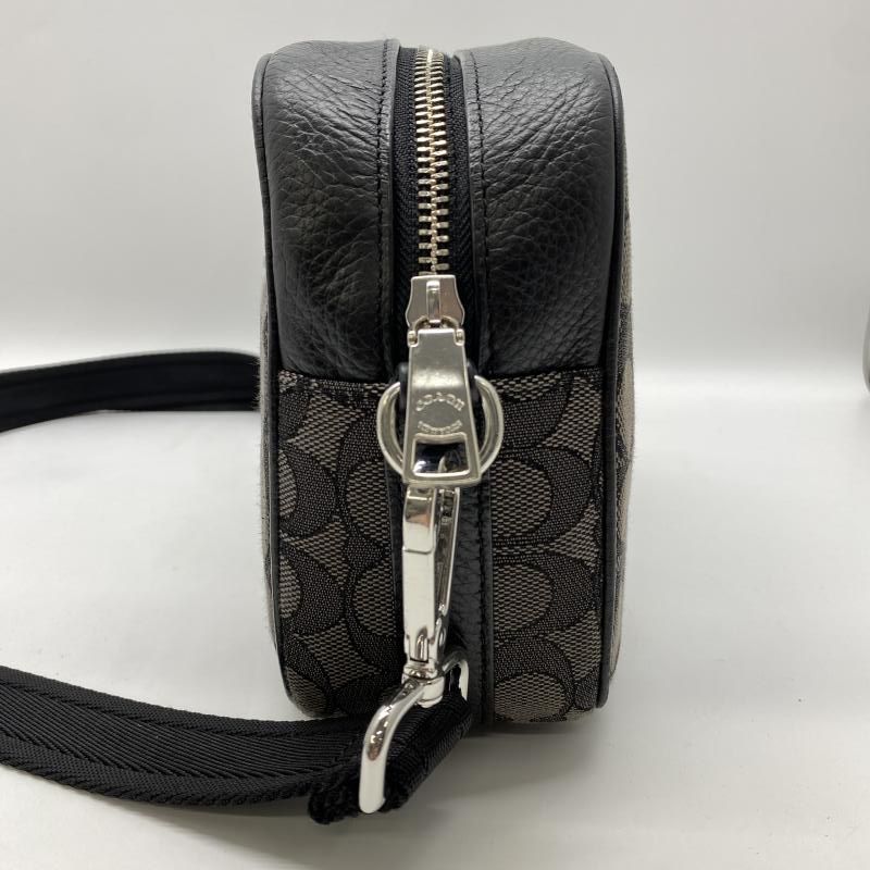 中古】COACH シグネチャー ショルダーバッグ ブラック コーチ[24