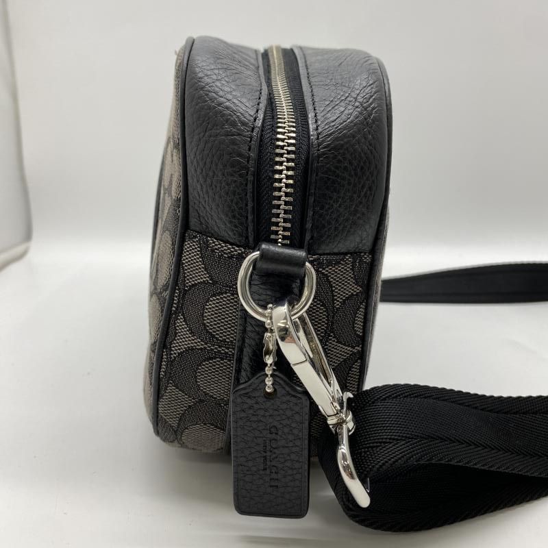 中古】COACH シグネチャー ショルダーバッグ ブラック コーチ[24