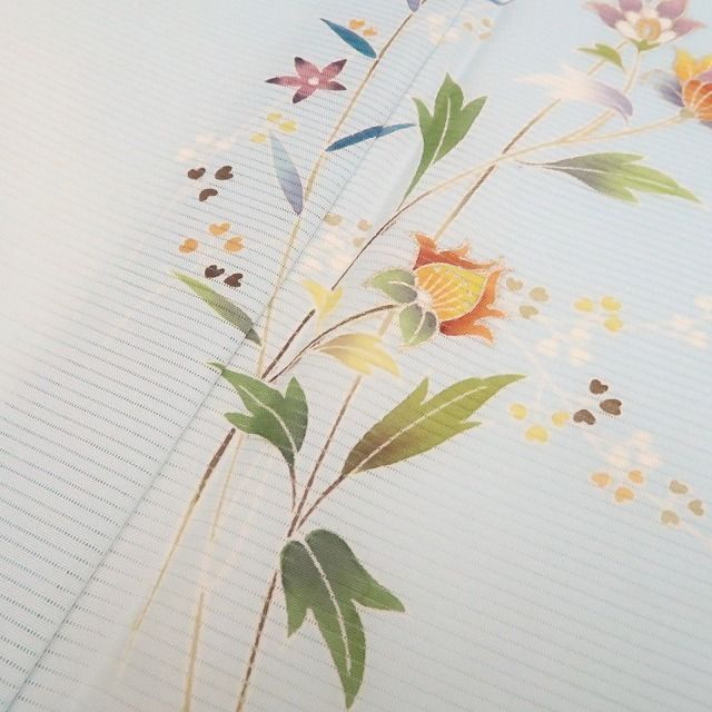 新品・夏訪問着】絽 金駒刺繍 夏着物 正絹 仕付け糸付 トールサイズ