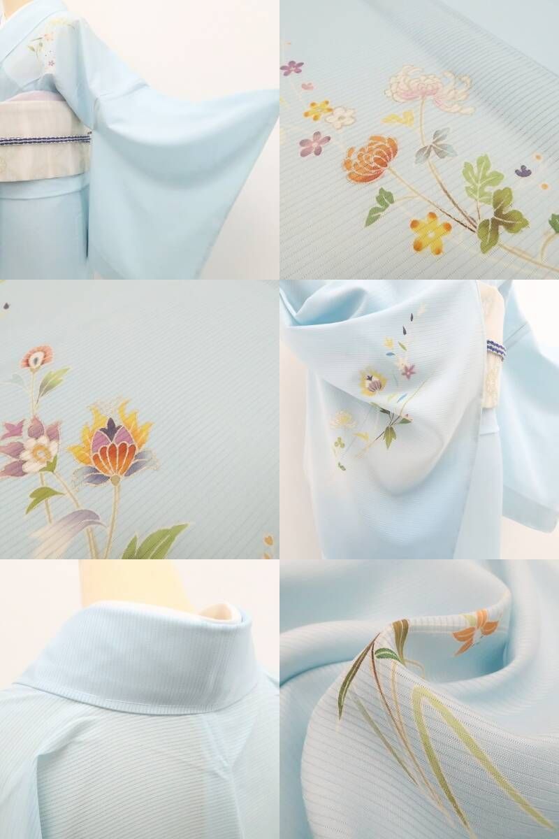 新品・夏訪問着】絽 金駒刺繍 夏着物 正絹 仕付け糸付 トールサイズ