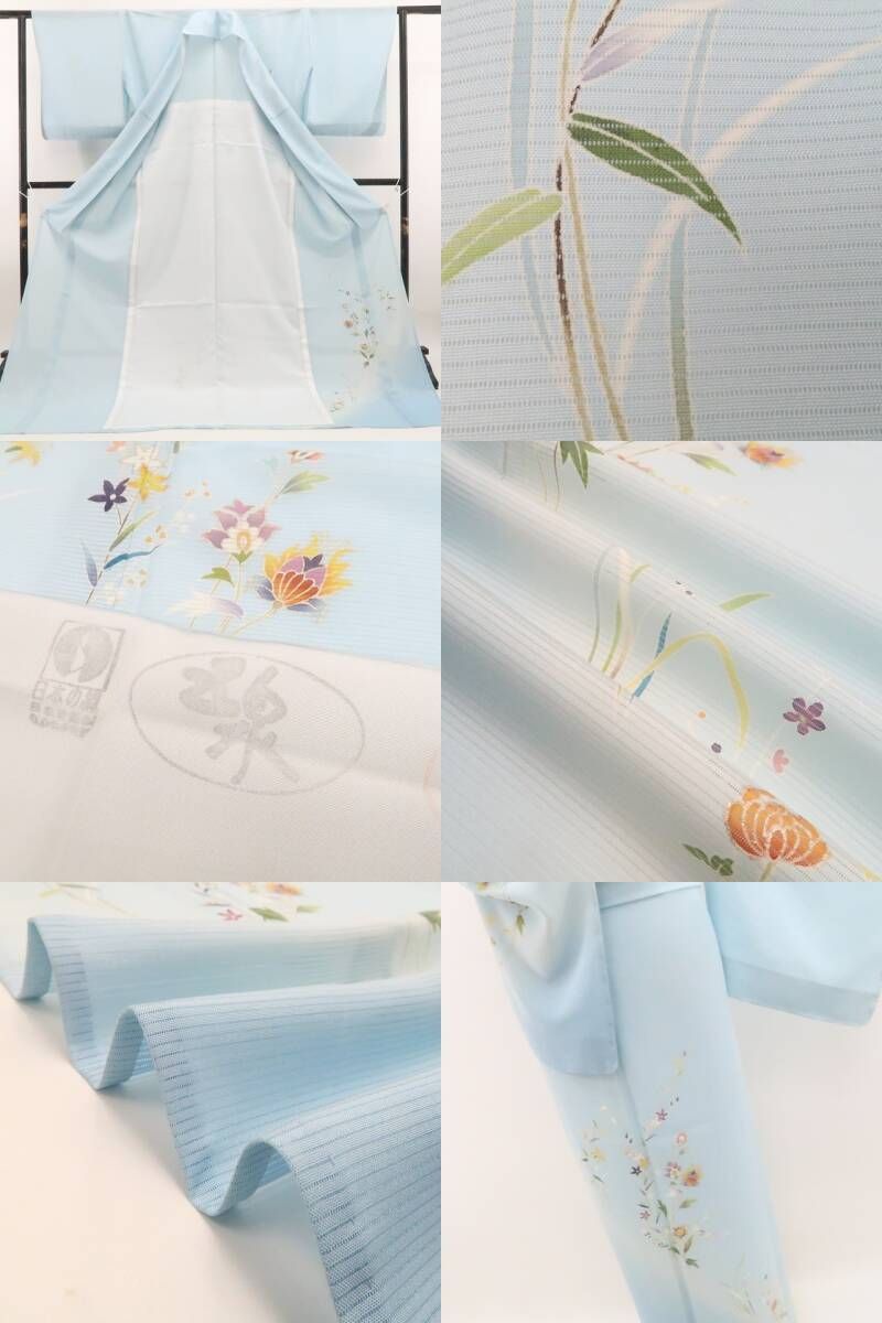 高島屋謹製　夏着物　正絹　絽　金駒刺繍訪問着 新品・夏訪問着】絽 金駒刺繍 夏着物 正絹 仕付け糸付 トールサイズ