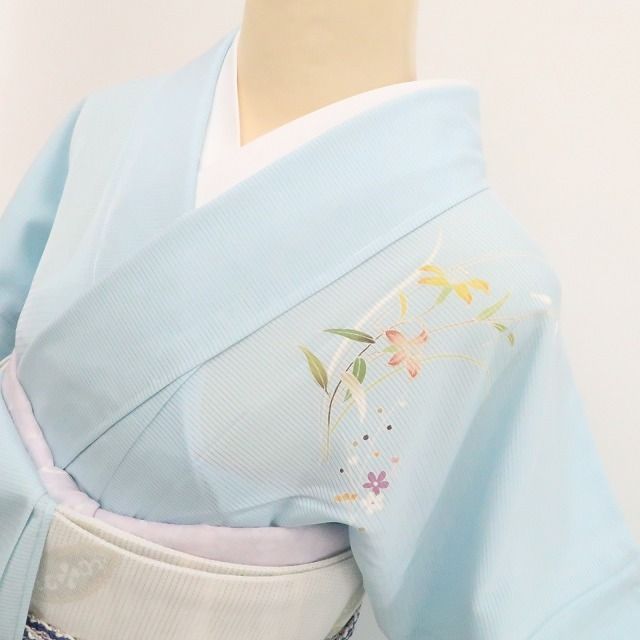 新品・夏訪問着】絽 金駒刺繍 夏着物 正絹 仕付け糸付 トールサイズ