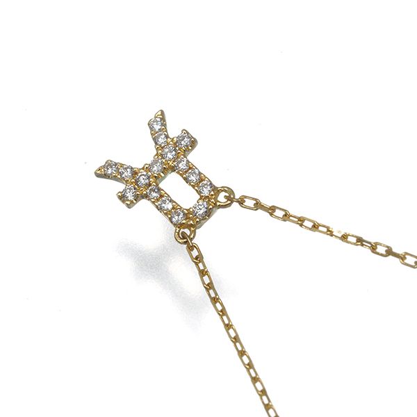 アーカー K18YG ダイヤモンド アーカー ネックレス ダイヤ ダイヤモンド 0.07ct イニシャル A K18YG
