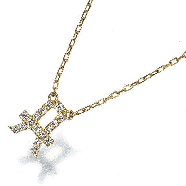 アーカー ネックレス ダイヤ ダイヤモンド 0.07ct イニシャル A K18YG