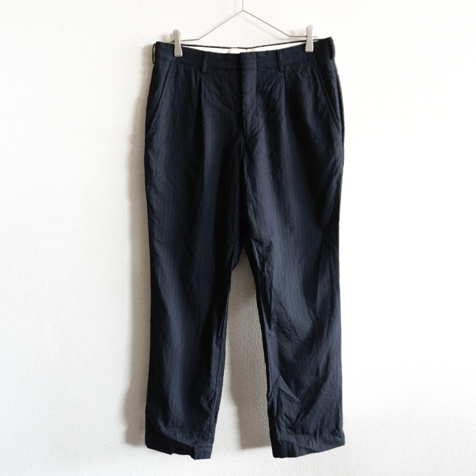 【AD2005/アーカイブ】COMME des GARCONS HOMME PLUS【洗い加工 ストライプ スラックス】M コムデギャルソンオムプリュス s2607081 AD2005/アーカイブ】COMME des GARCONS HOMME PLUS【洗い加工