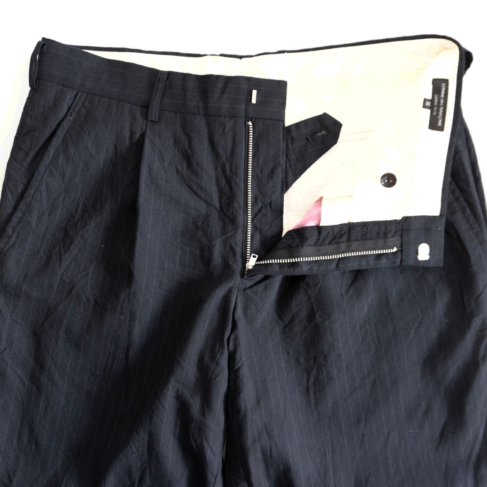 【AD2005/アーカイブ】COMME des GARCONS HOMME PLUS【洗い加工 ストライプ スラックス】M コムデギャルソンオムプリュス s2607081 AD2005/アーカイブ】COMME des GARCONS HOMME PLUS【洗い加工