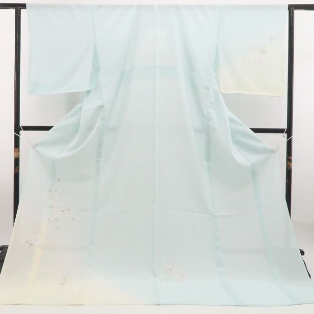 ハナハナ新品 紋紗 水玉 夏着物 正絹 仕付け糸付 トール お召 5966 新品・夏訪問着】絽 お仕立て上がり品 夏着物 正絹 仕付け糸付 トール