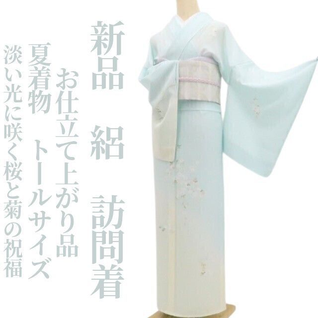 新品・夏訪問着】絽 お仕立て上がり品 夏着物 正絹 仕付け糸付 トール